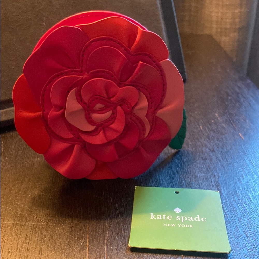 Kate Spade Pink and red Flower Coin Purse rambling roses